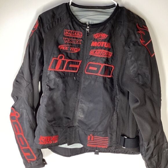 Icon Stage 2‎ Merc Motorcycle Jacket Black Size Large - Picture 5 of 11